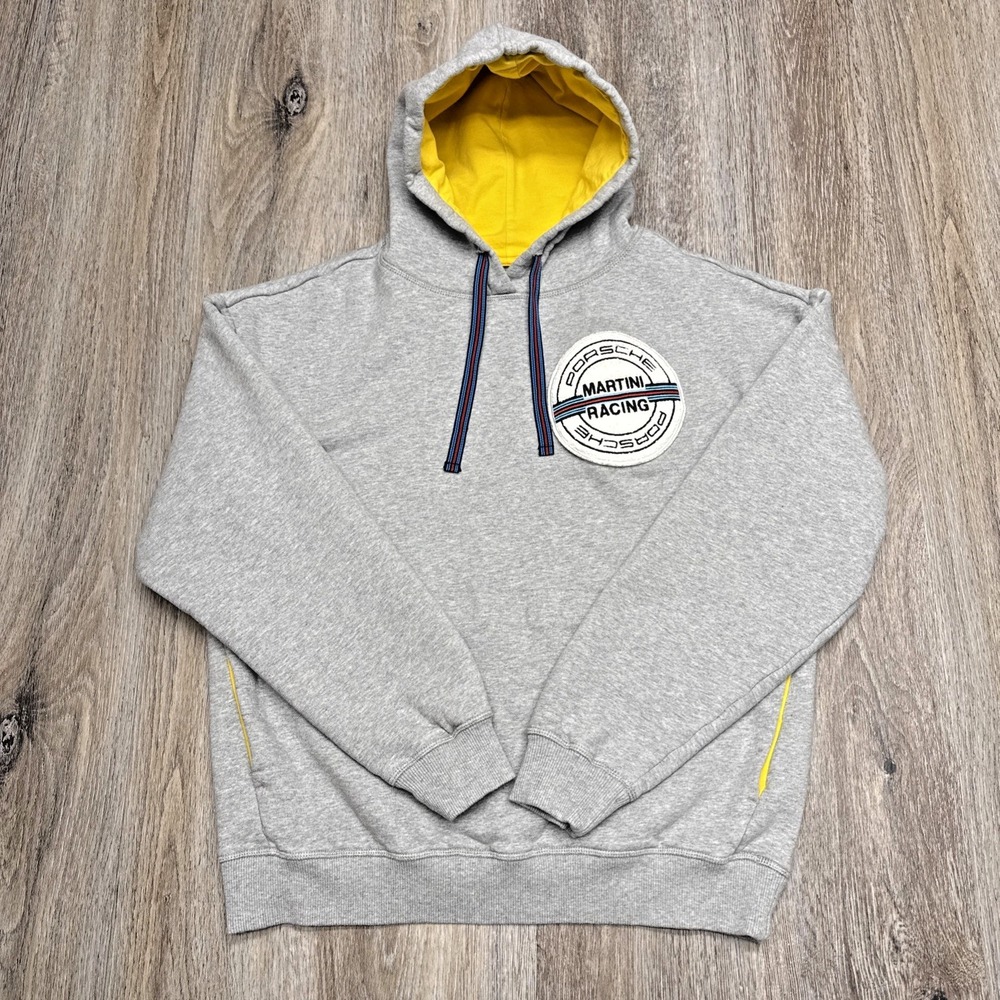 Porsche Motorsport Hoodie Mens S  Martini Racing Pullover Sweater Gray READ